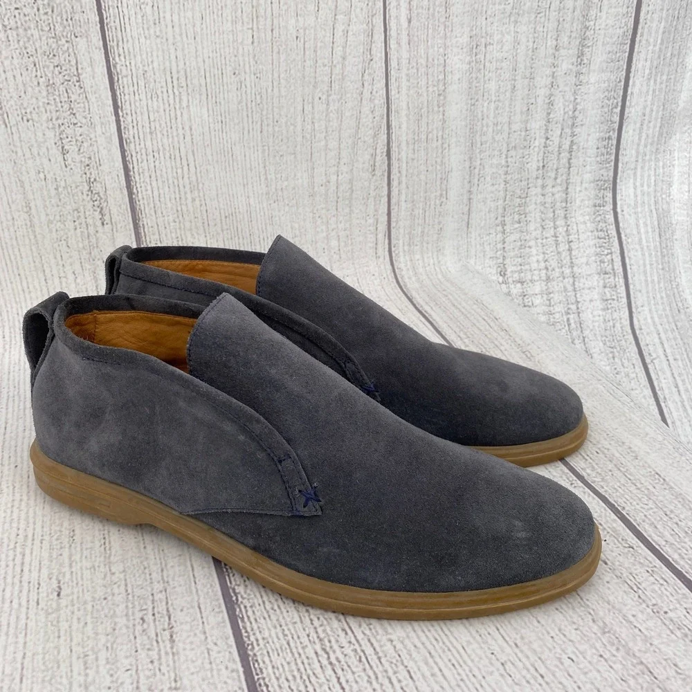 Peter Millar Chukka Excursionist Boot Mens 8.5 Blue Suede Gum Sole Slip On Shoes